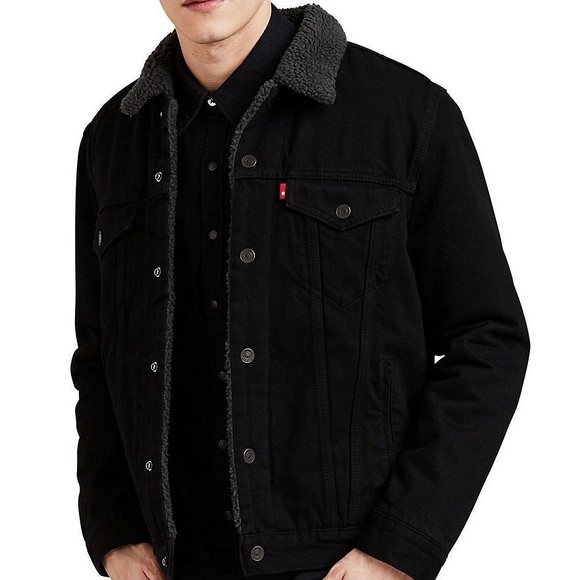 Levi's Other - Black Levi Sherpa Denim Trucker Jacket